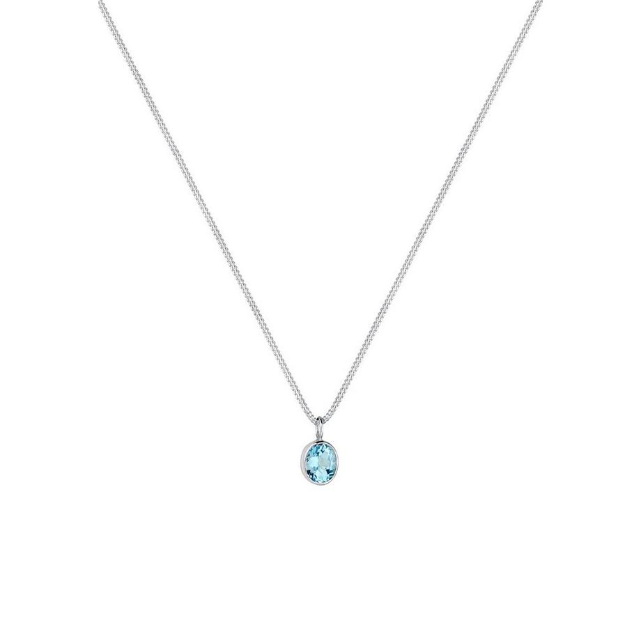 Elli  Collier Femmes Pendentif Solitaire Élégant Avec Topaze Bleu Clair 