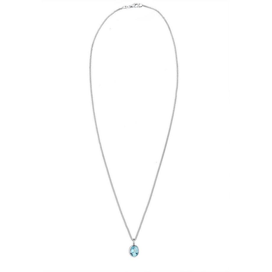 Elli  Collier Femmes Pendentif Solitaire Élégant Avec Topaze Bleu Clair 