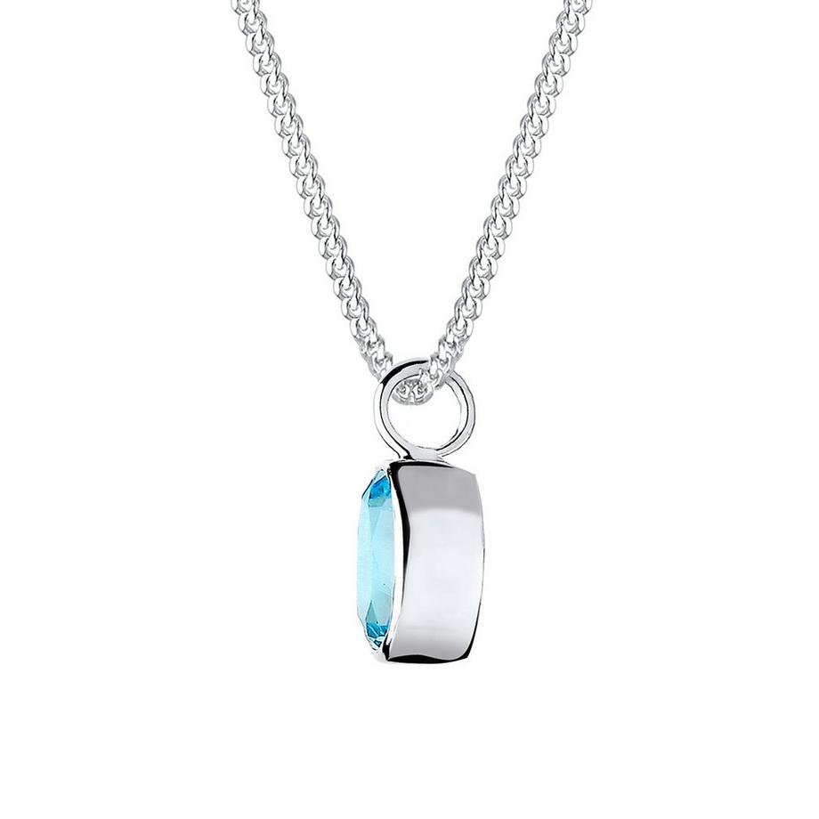 Elli  Collier Femmes Pendentif Solitaire Élégant Avec Topaze Bleu Clair 
