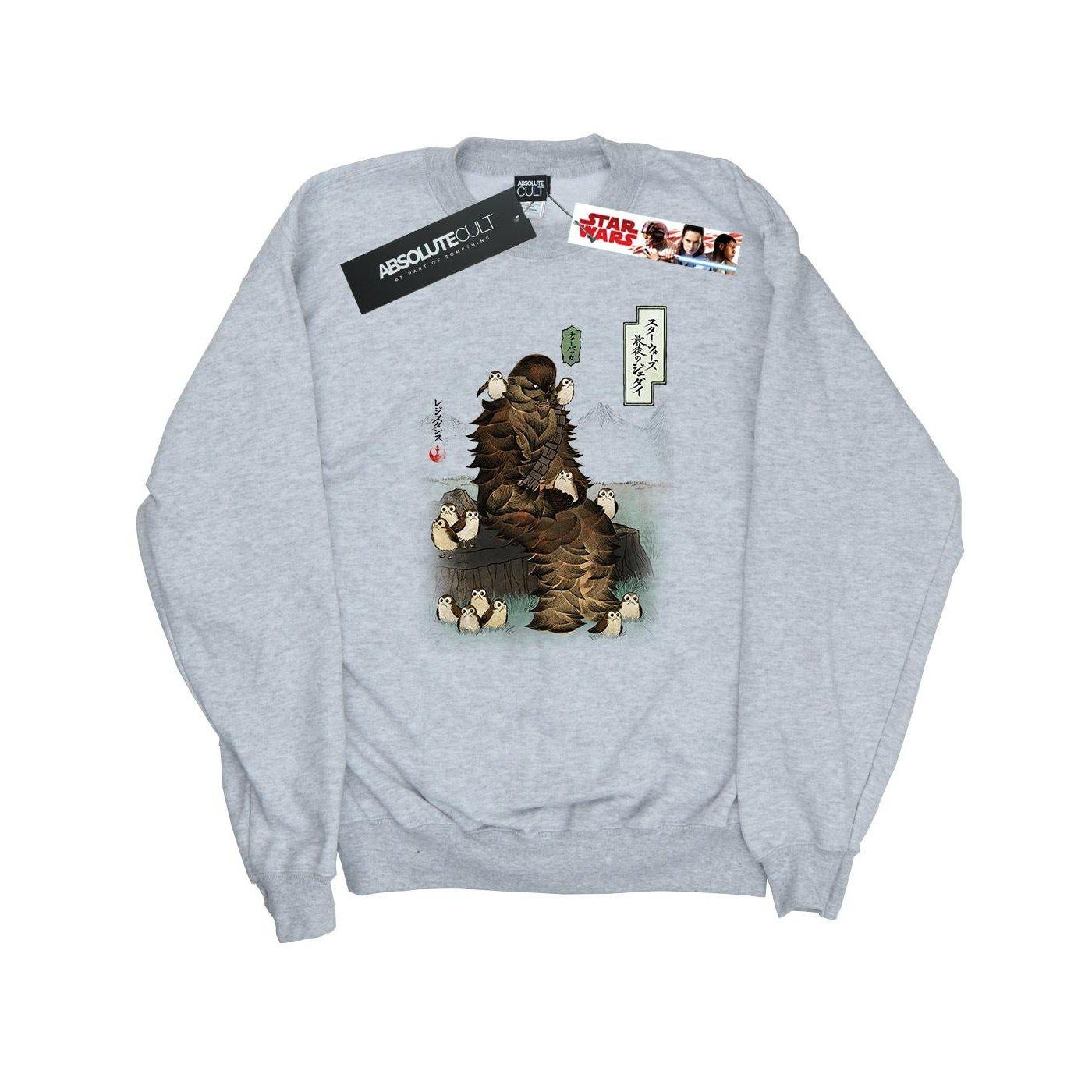 Image of The Last Jedi Japanese Chewbacca Porgs Sweatshirt Damen Grau L