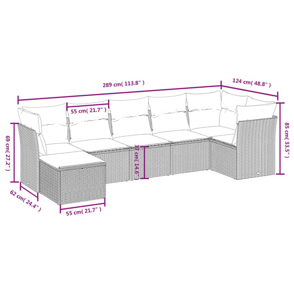 VidaXL set divano da giardino Polirattan  