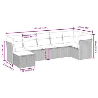 VidaXL Ensemble de canapés de jardin rotin synthétique  