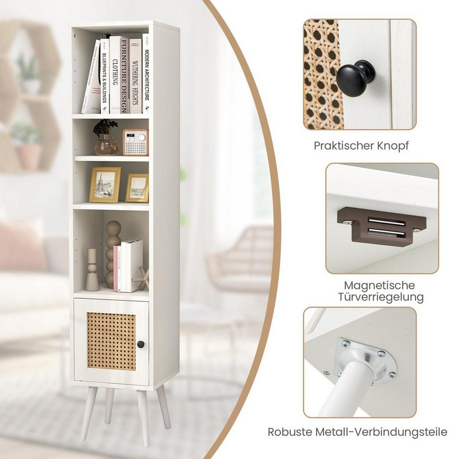 Northix Mobile alto in rattan con ripiani  