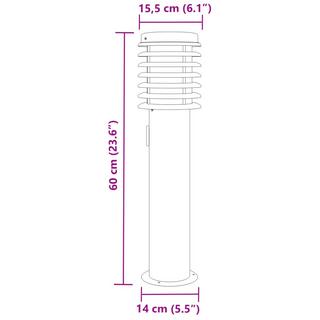 VidaXL Lampadaire d'extérieur acier inoxydable  