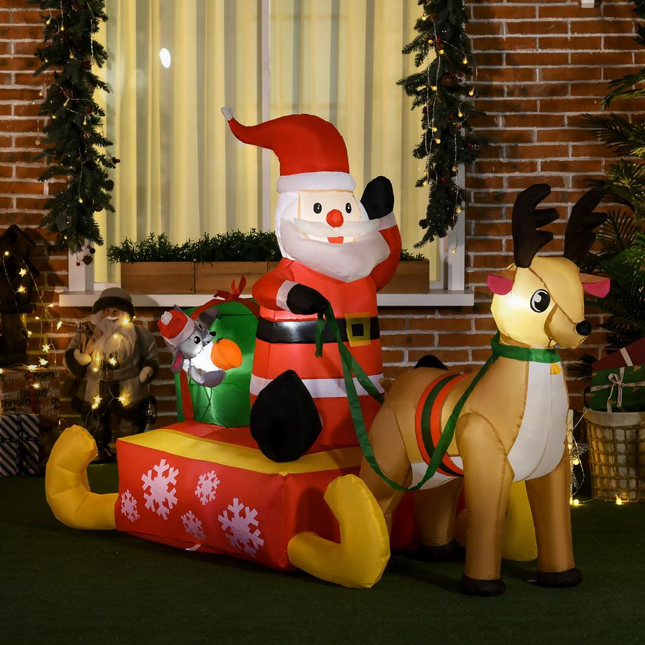 HOMCOM Décoration de Noël gonflable  