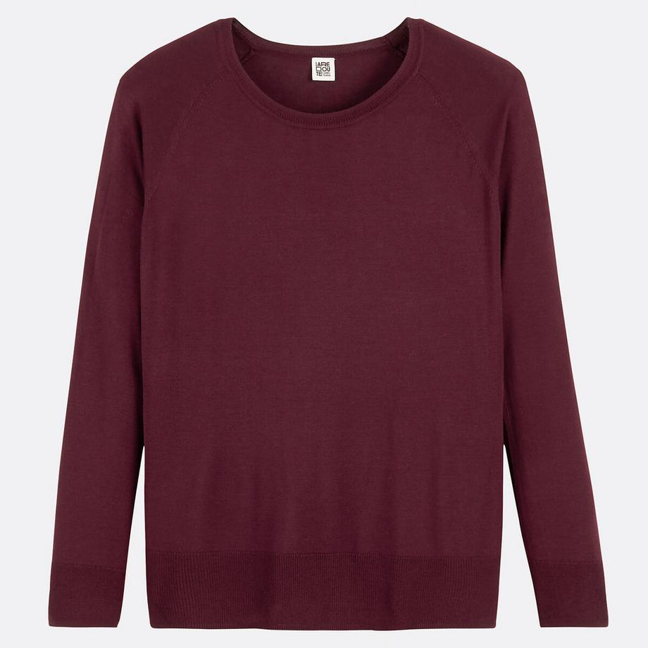 La Redoute Collections Feinstrick Pullover mit Rundhalsausschnitt  