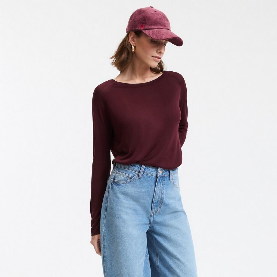 La Redoute Collections Feinstrick Pullover mit Rundhalsausschnitt  