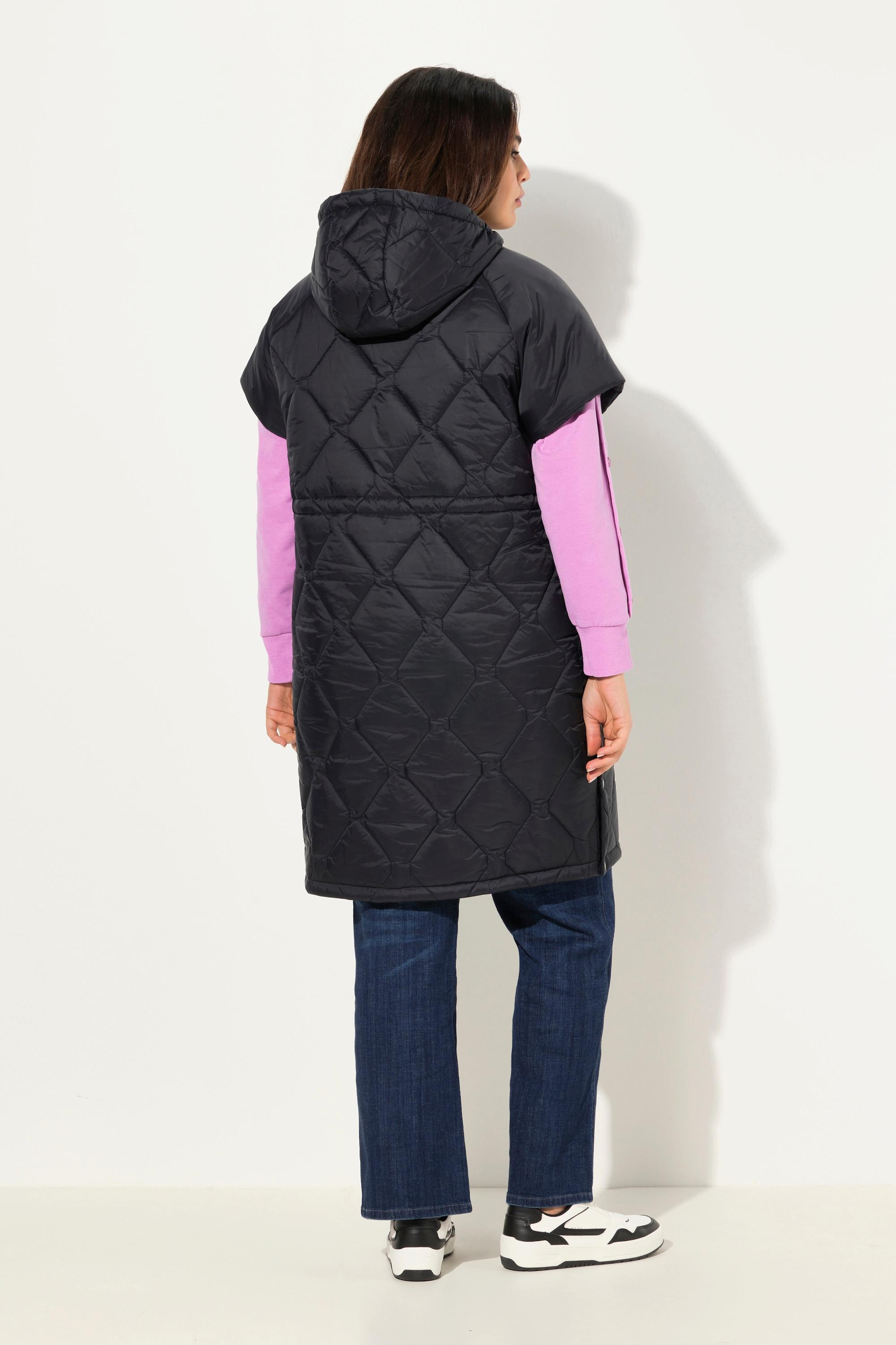 Ulla Popken  Gilet trapuntato HYPRAR con coulisse, zip a cursore doppio e materiale riciclato 