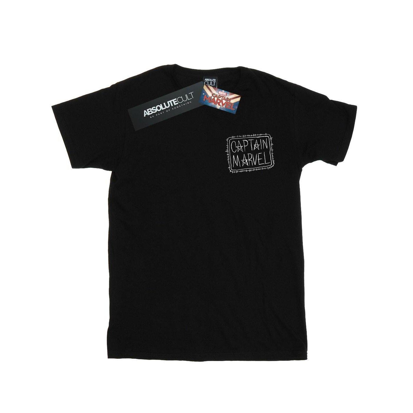 Image of Captain Breast Patch Tshirt Unisex Schwarz 152-158