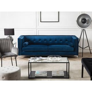 Beliani 3 Sitzer Sofa aus Samtstoff Glamourös AVALDSENES  