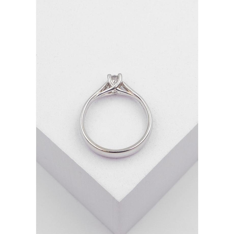MUAU Schmuck  Solitaire Ring Diamant 0.25ct. Weissgold 750 