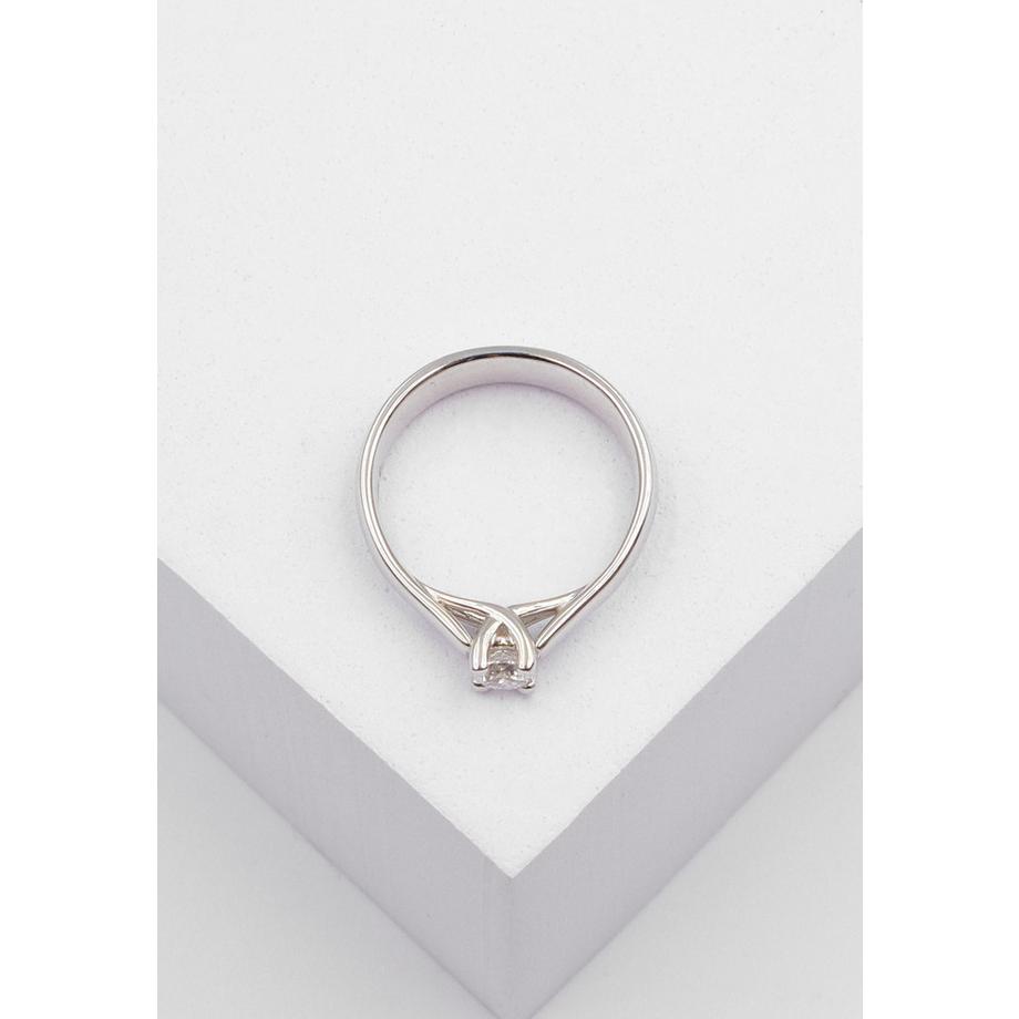 MUAU Schmuck  Solitaire Ring Diamant 0.25ct. Weissgold 750 