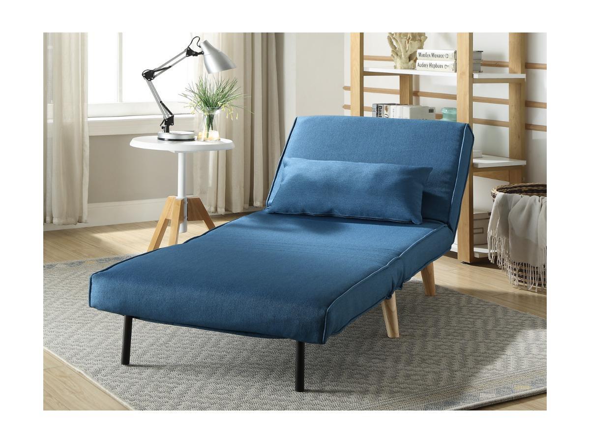 Vente-unique Poltrona letto in tessuto Blu POSIO  