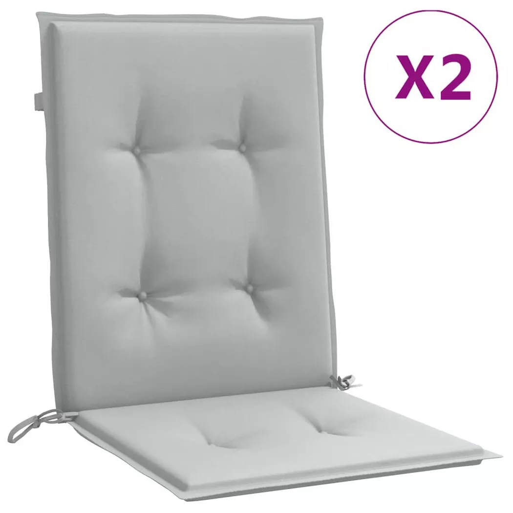 VidaXL - Coussin de chaise à dossier bas tissu, One Size, Gris