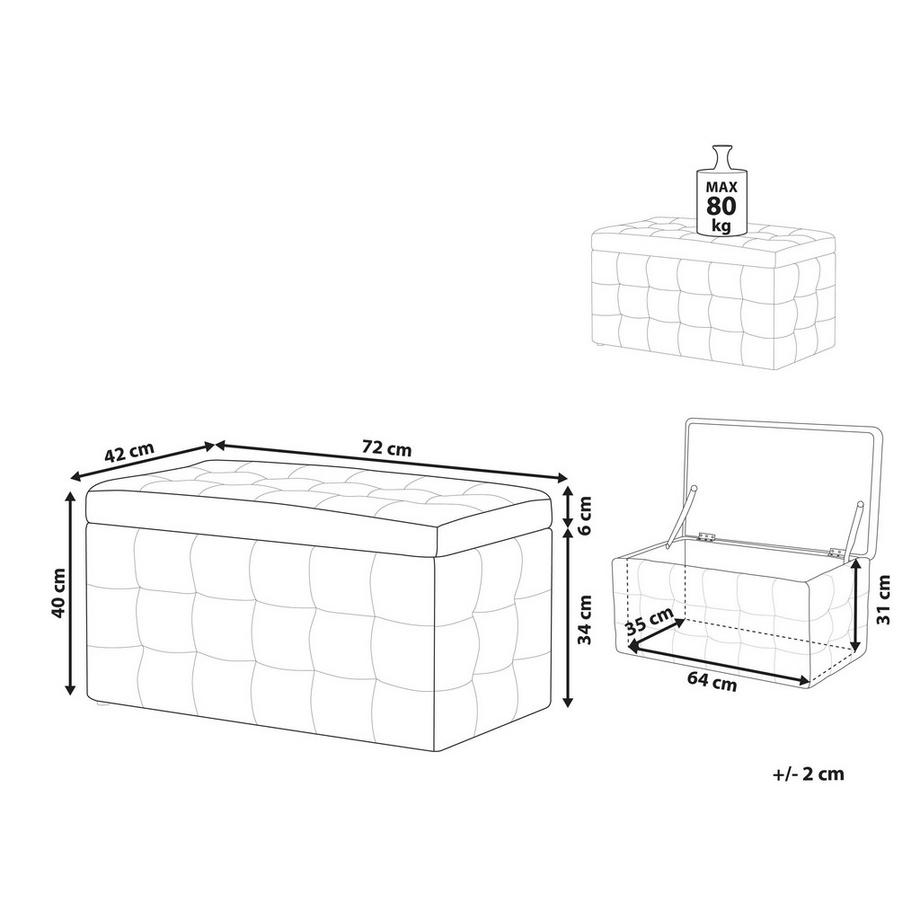 Beliani Ottomane mit Stauraum aus Bouclé Retro MICHIGAN  