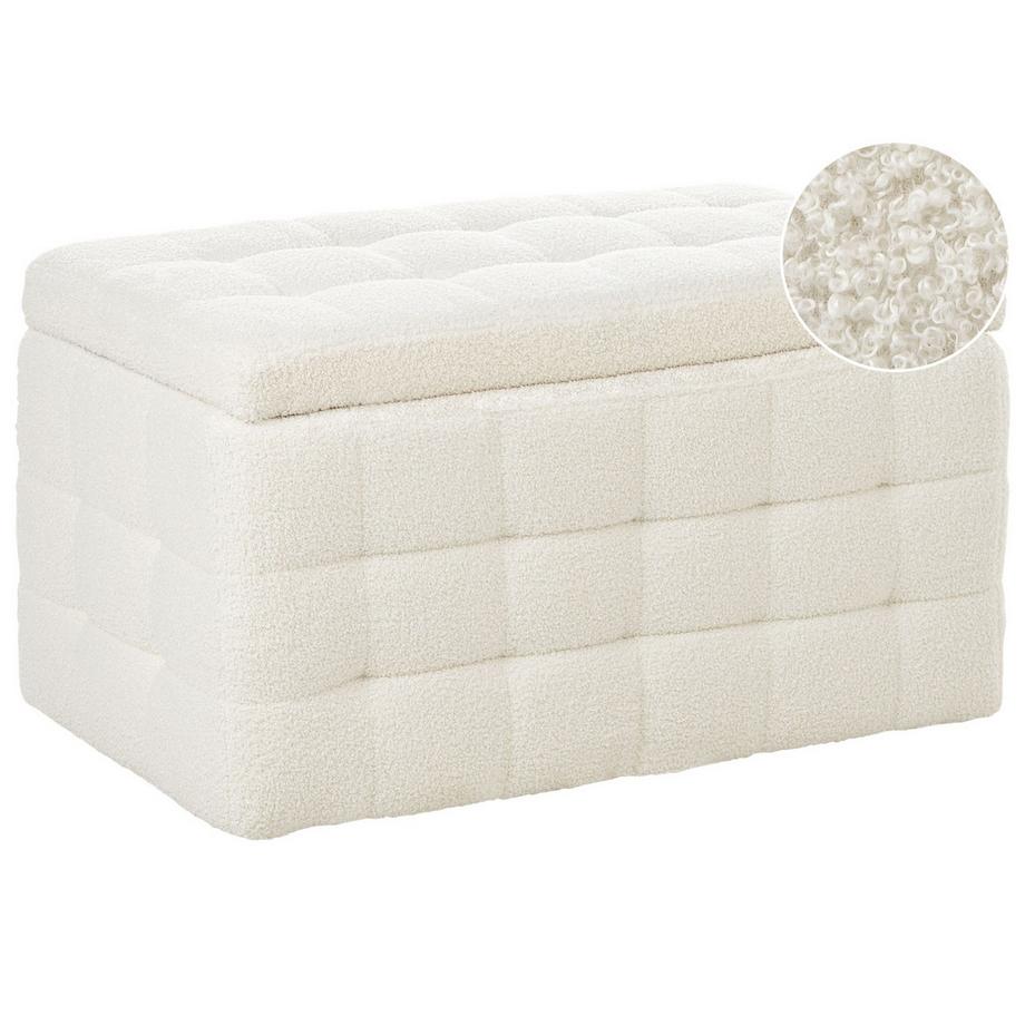 Beliani Ottomane mit Stauraum aus Bouclé Retro MICHIGAN  