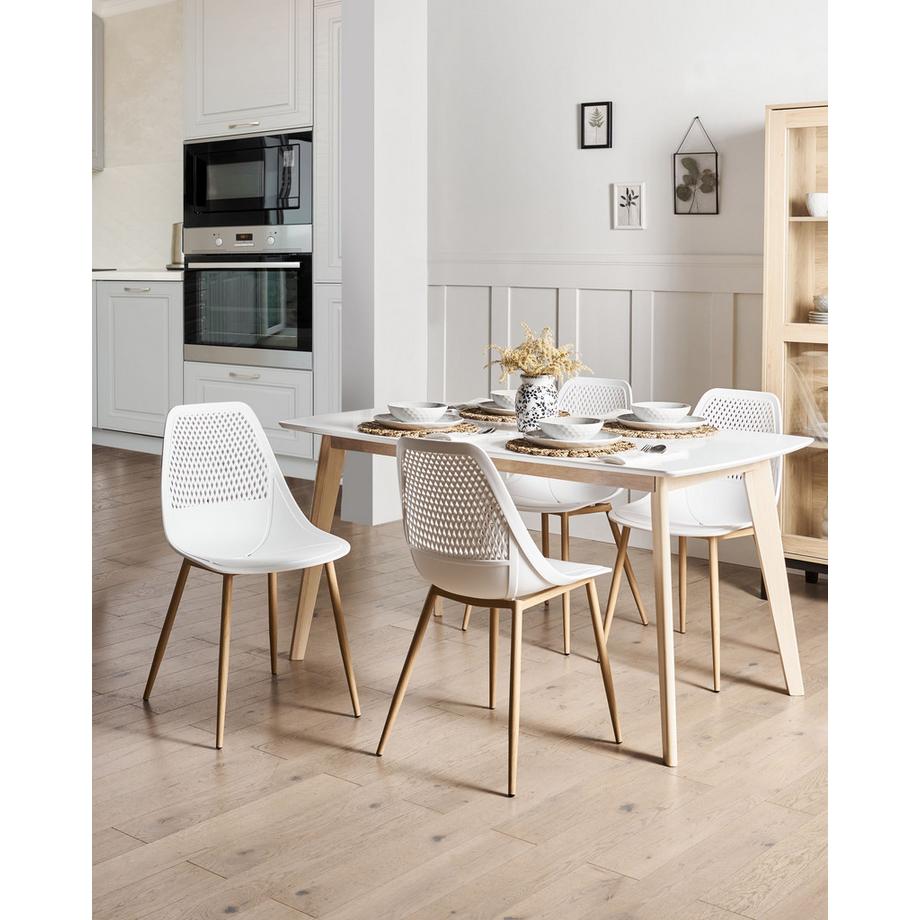 Beliani Lot de 4 chaises de salle à manger en Matière synthétique Minimaliste HAZELTON  