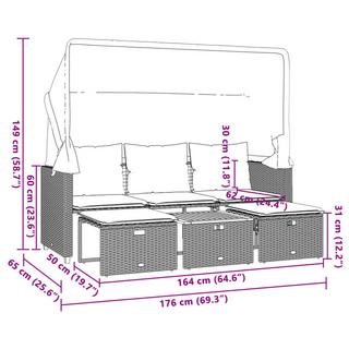 VidaXL Canapé de jardin rotin synthétique  