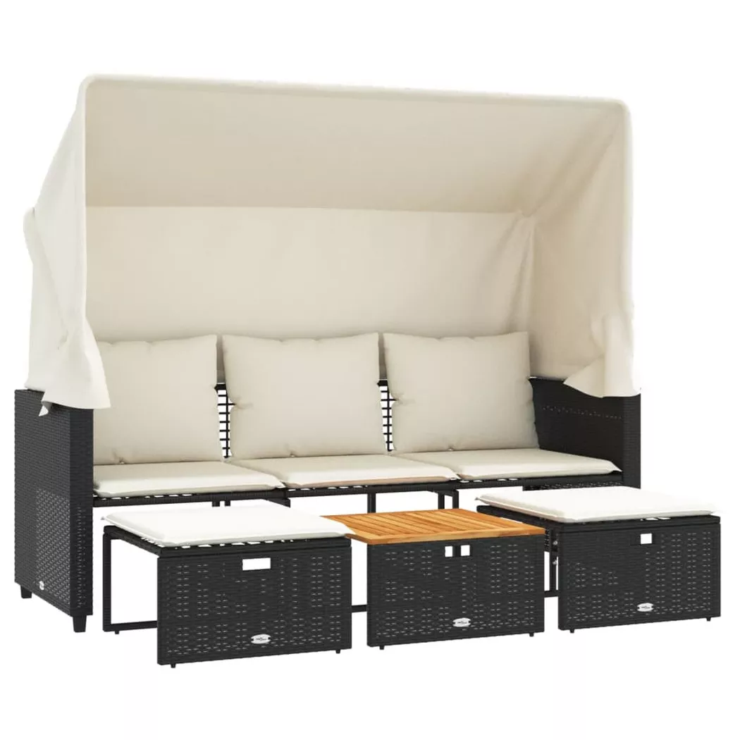 VidaXL - Canapé de jardin rotin synthétique, One Size, Noir