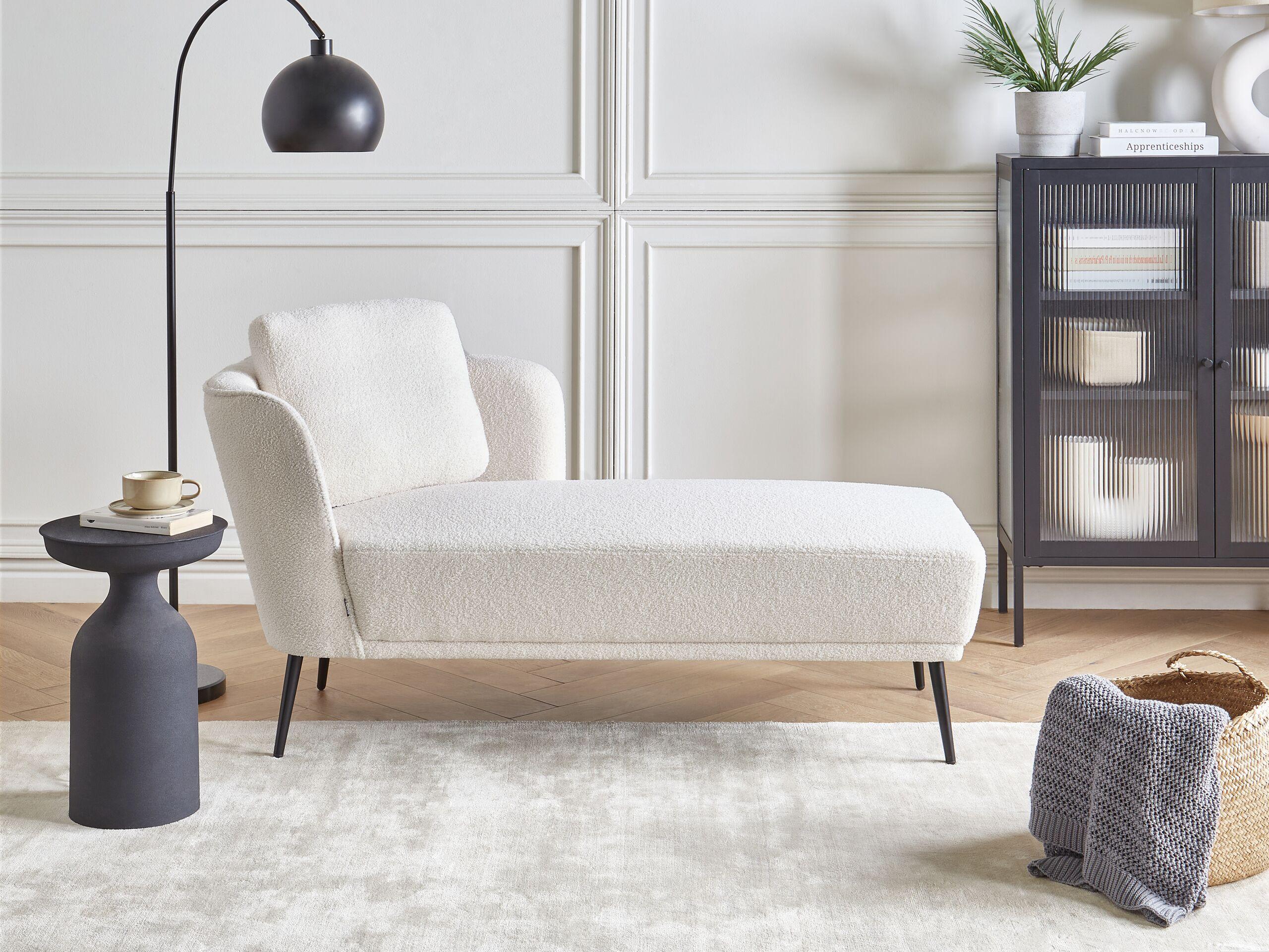 Beliani Chaise longue en Bouclé Retrò ARTHEZE  