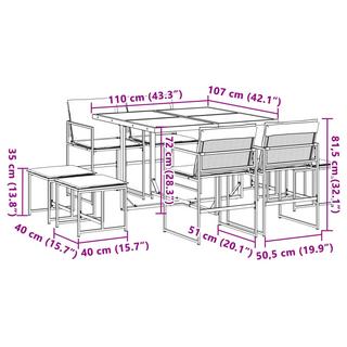 VidaXL set da pranzo da giardino Acciaio  