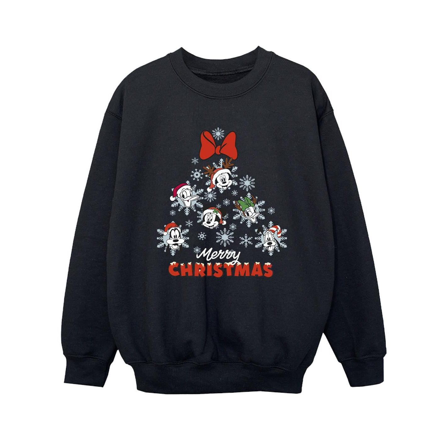 Image of Mickey Mouse And Friends Christmas Tree Sweatshirt Unisex Schwarz 116