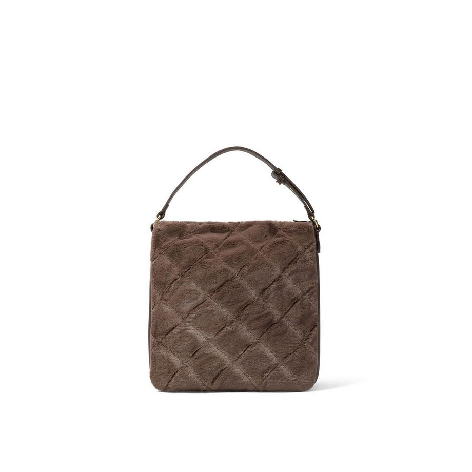 Braccialini Sac à bandoulière en fausse fourrure matelassée  