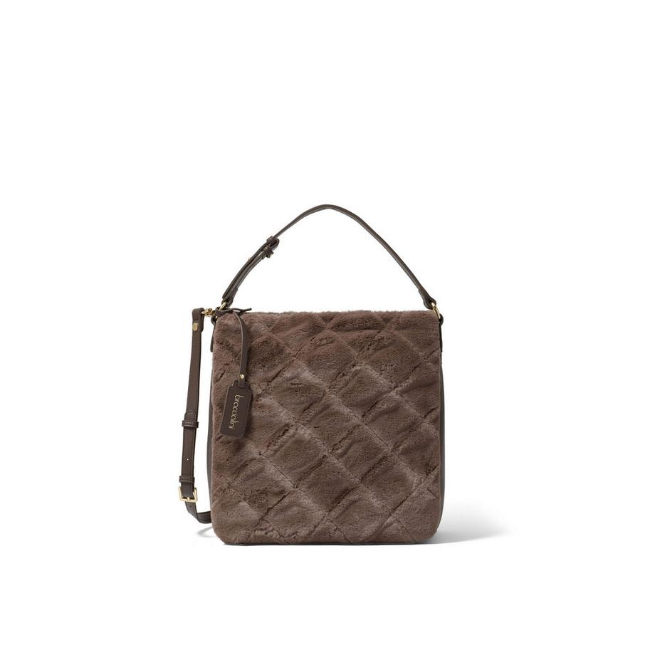 Braccialini Sac à bandoulière en fausse fourrure matelassée  