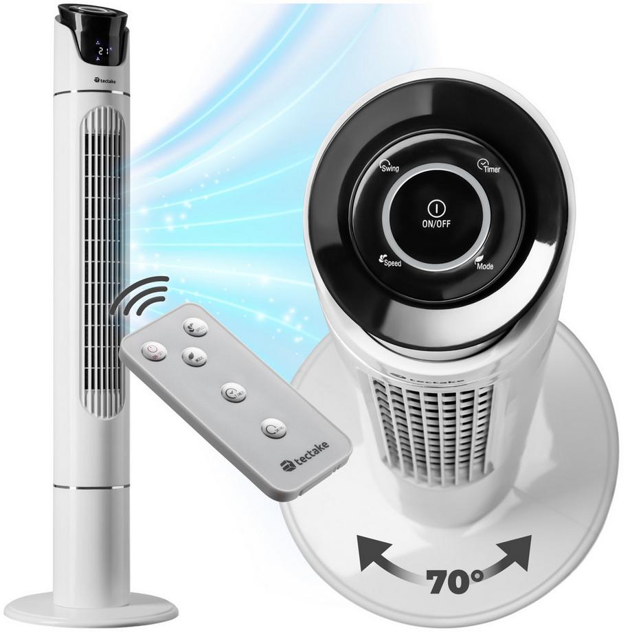 Tectake Turmventilator  oszilierend 3 Modi und 3 Geschwindigkeitsstufen  
