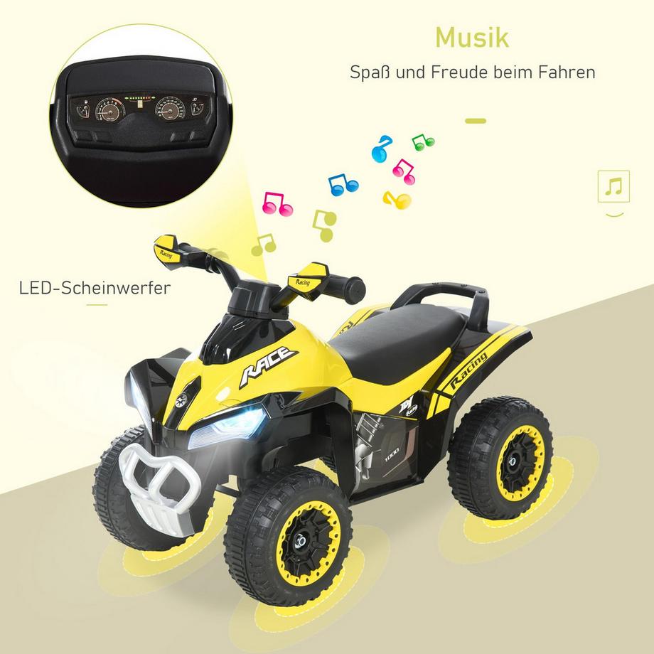 Northio  Kinder Rutschauto Tretauto Mit Füßen Rutschen Kinderauto Kinderfahrzeug Für 18-36 Monate Licht Musik Kunststoff Stahl Gelb 67,5 X 38 X 44 Cm 