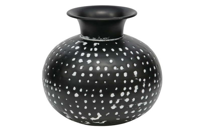 Image of Vase Emori Metall/weiss 23xØ24 Vase Emori Metall/weiss 23xØ24