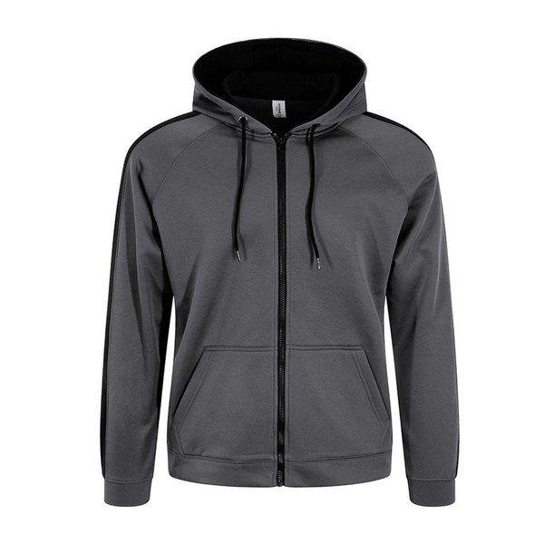 Image of Contrast Sports Polyester Kapuzenjacke Herren Grau S