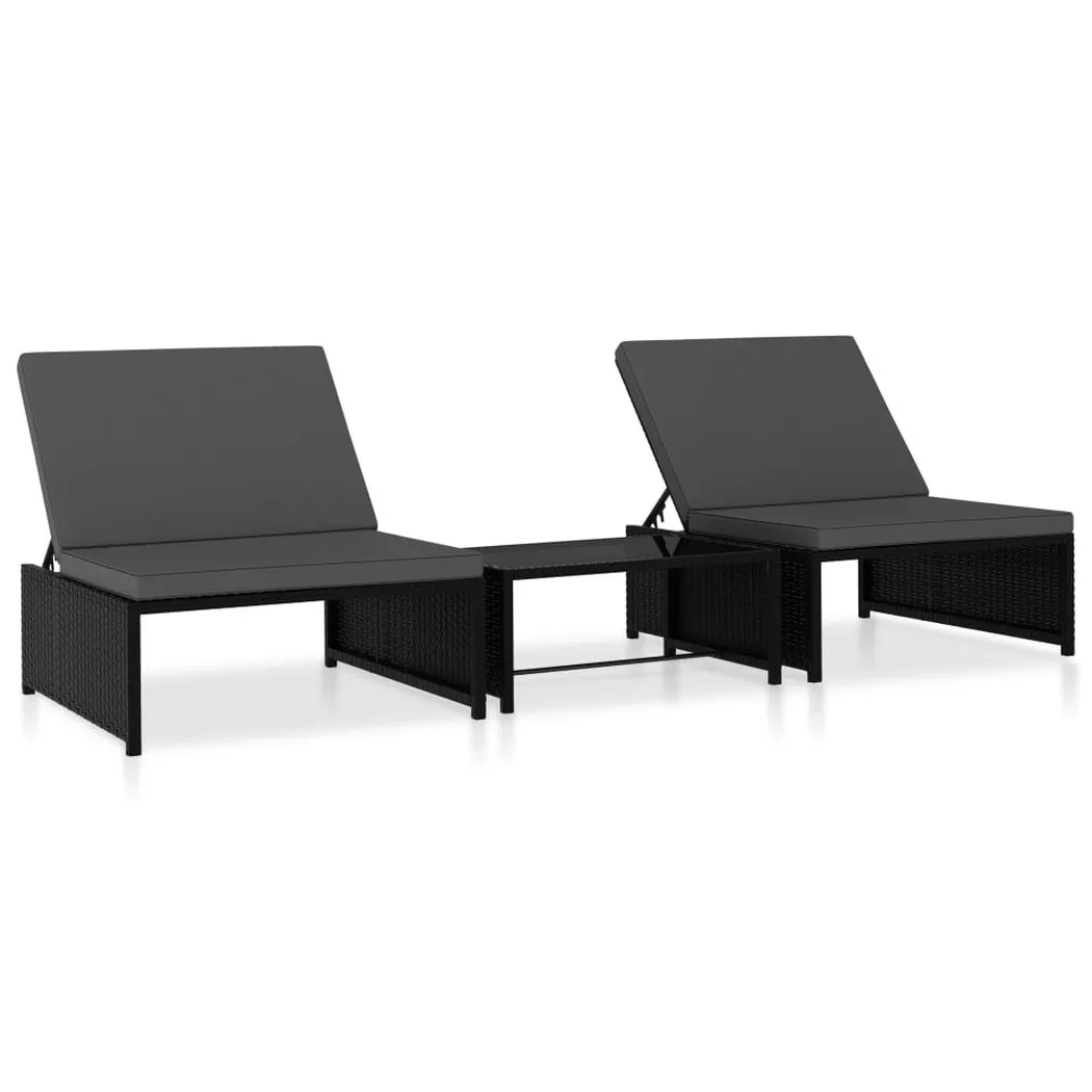 VidaXL - Gartensessel verstellbar poly-rattan, One Size, Schwarz