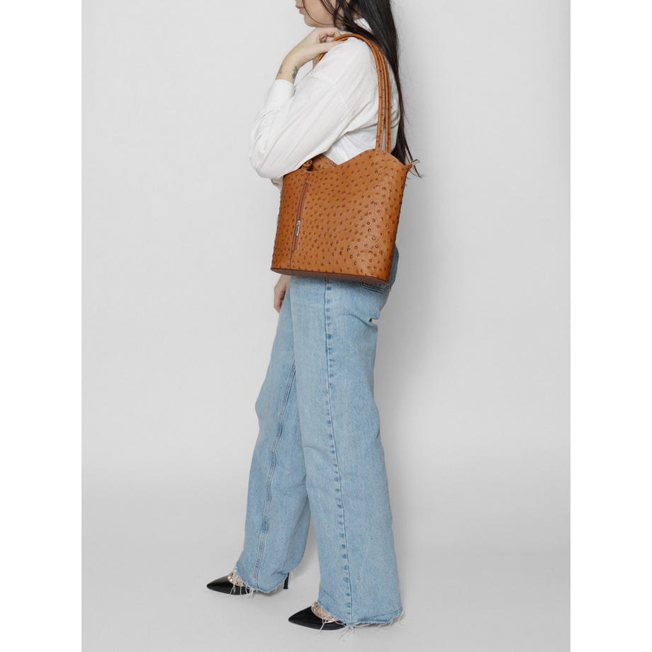 Gave Lux Straussenleder Umwandelbarer Rucksack  