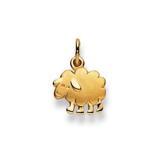 MUAU Schmuck  Pendentif mouton or jaune 750, 16x11mm 