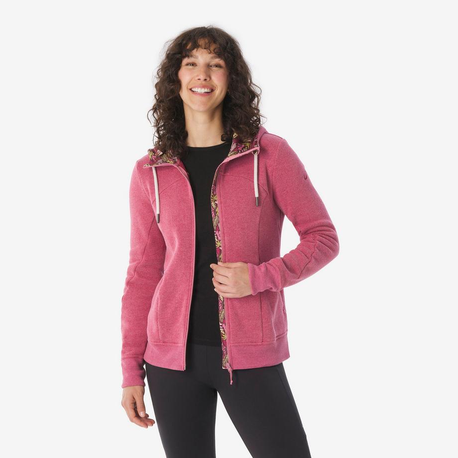 QUECHUA Wanderpullover mit Reissverschluss Polycotton  