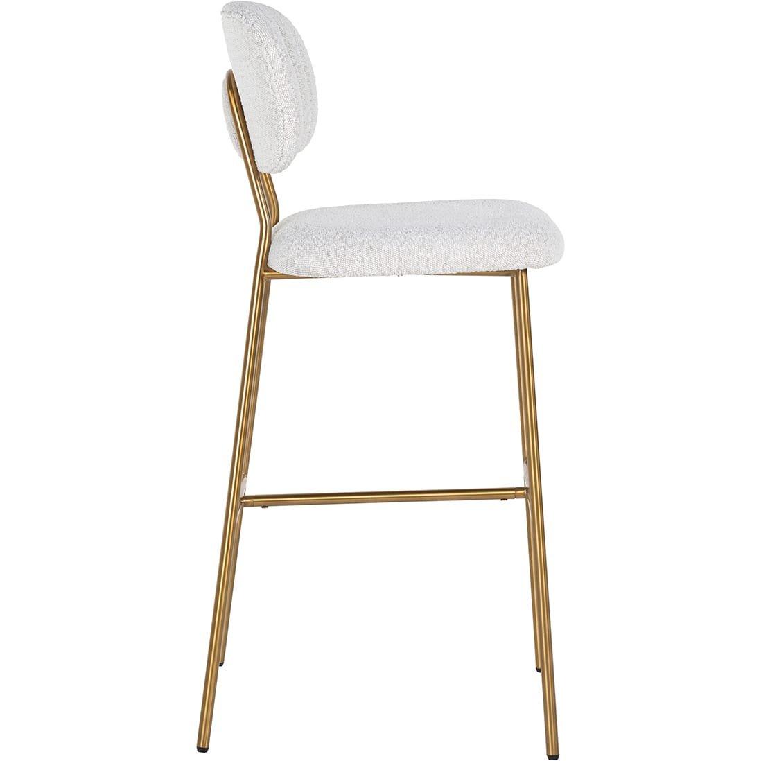 mutoni Chaise de bar Xenia or blanc brossé 110  