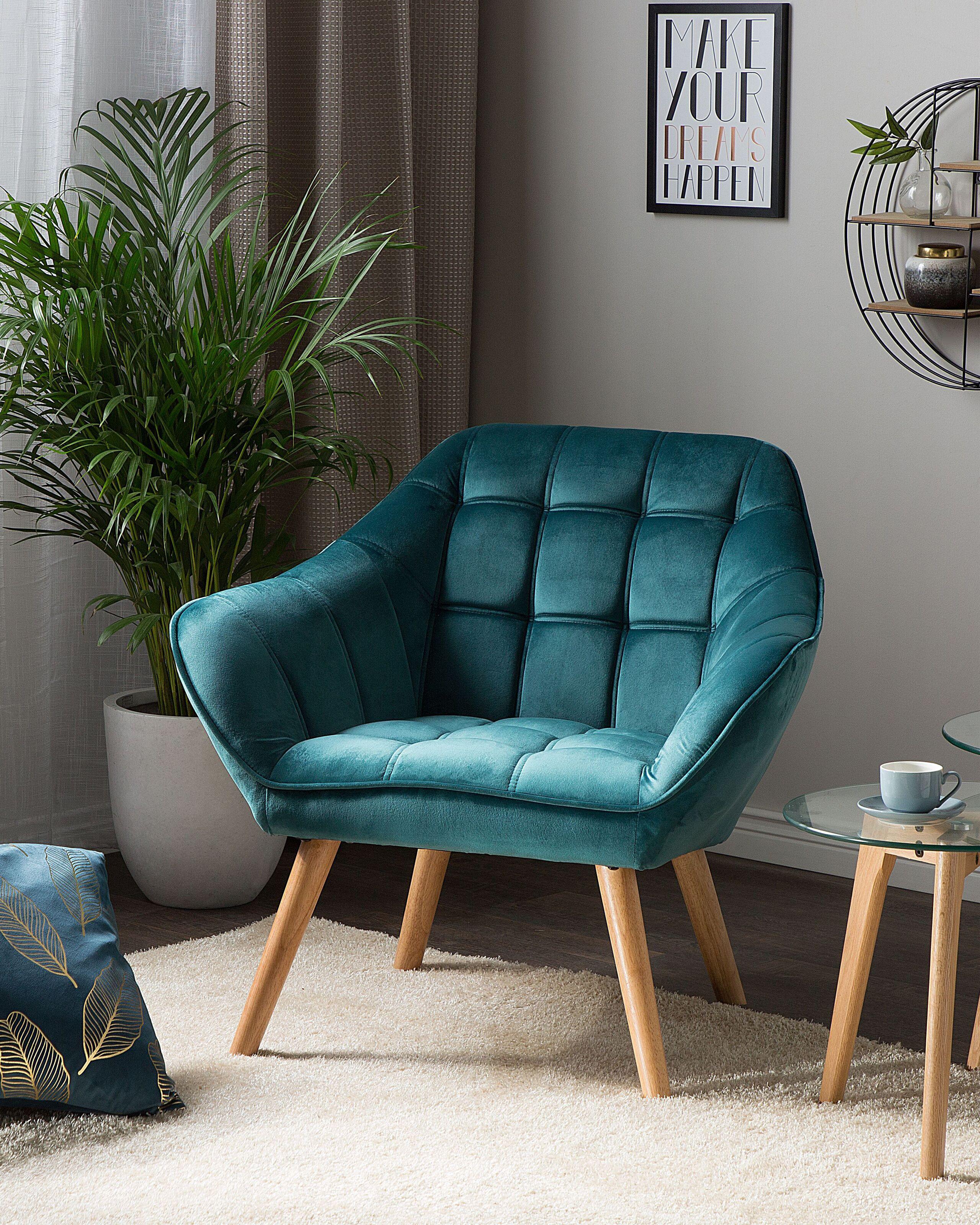 Beliani Fauteuil en Velours Glamour KARIS  