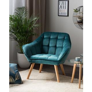 Beliani Fauteuil en Velours Glamour KARIS  