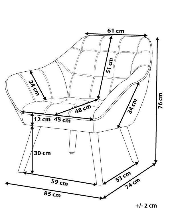 Beliani Fauteuil en Velours Glamour KARIS  