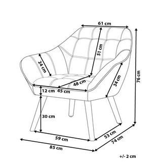 Beliani Fauteuil en Velours Glamour KARIS  