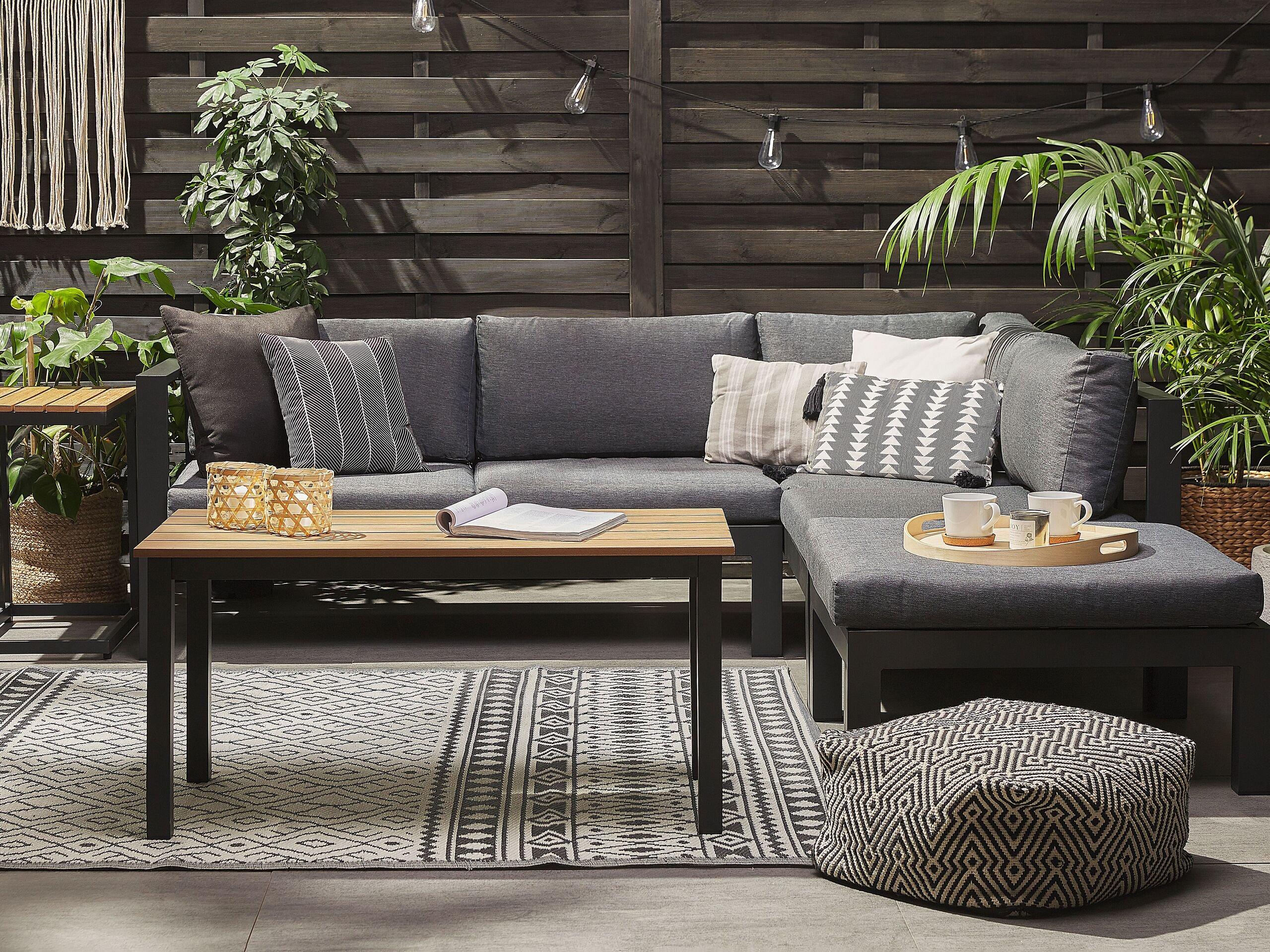 Beliani Set lounge pour jardin en Aluminium Moderne MESSINA  