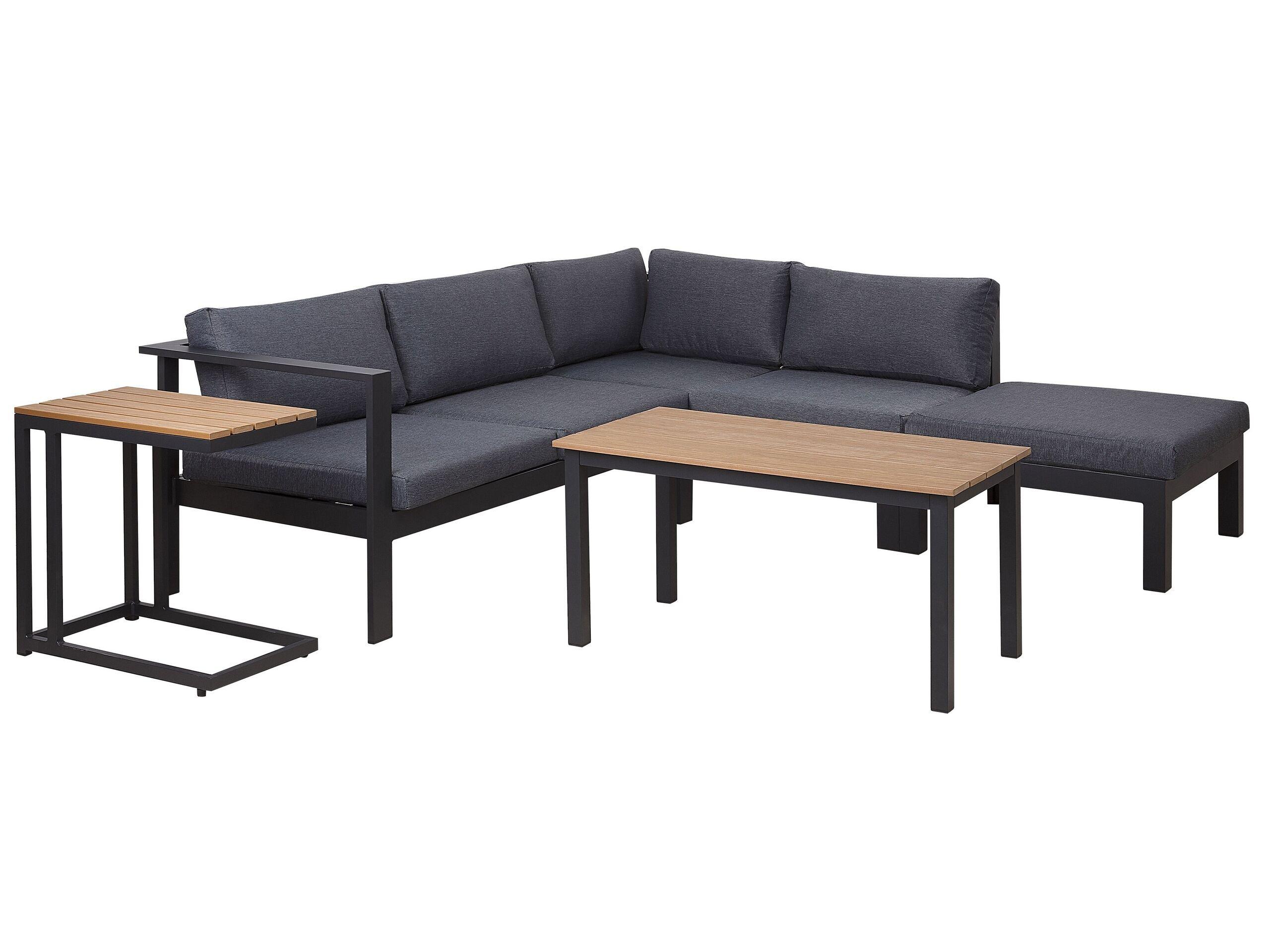 Beliani Set lounge pour jardin en Aluminium Moderne MESSINA  