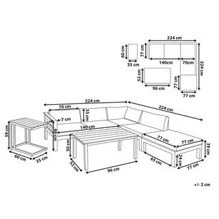 Beliani Set lounge pour jardin en Aluminium Moderne MESSINA  