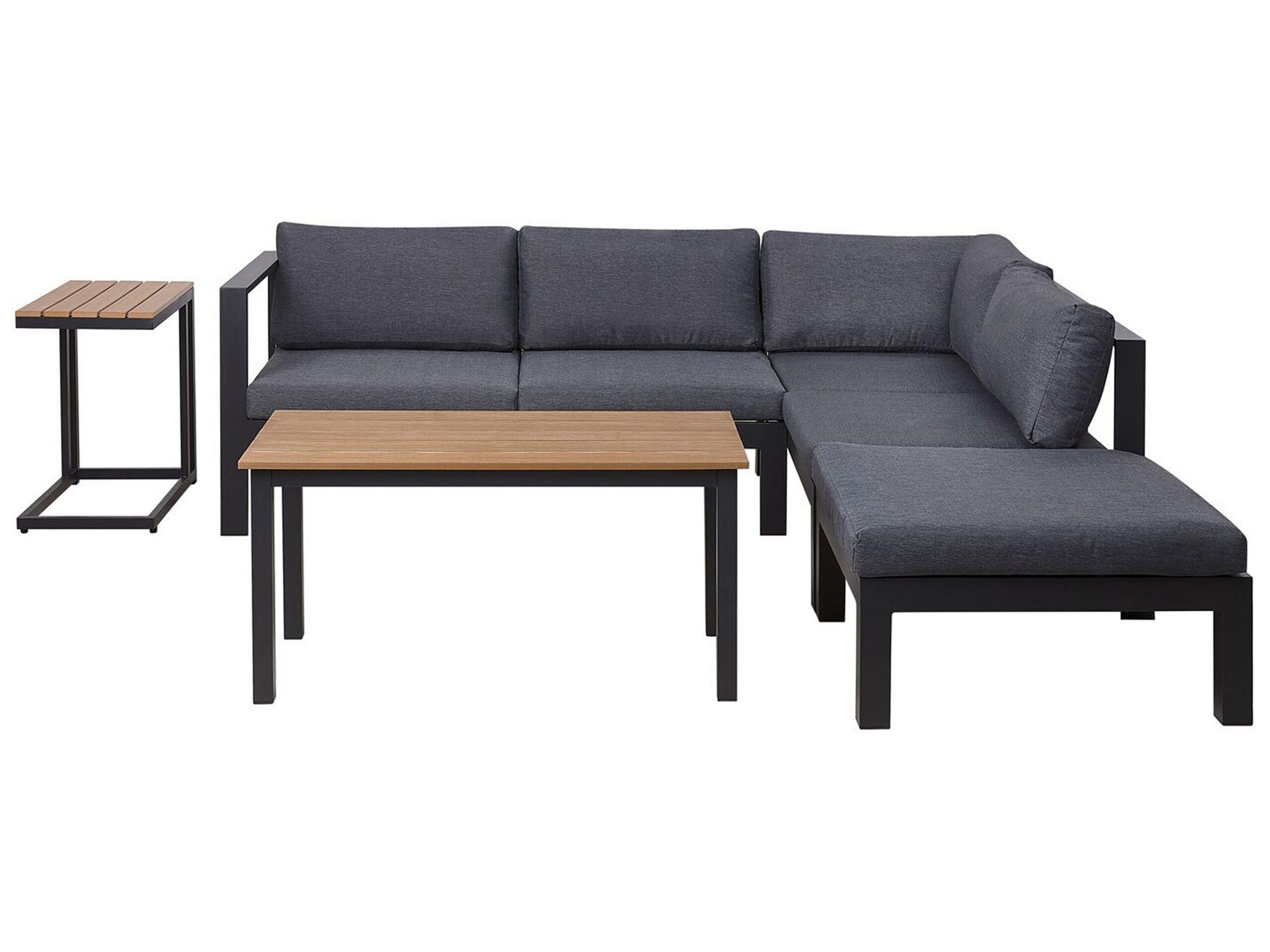 Beliani Set lounge pour jardin en Aluminium Moderne MESSINA  