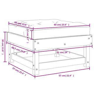 VidaXL Repose-pied de jardin bois  