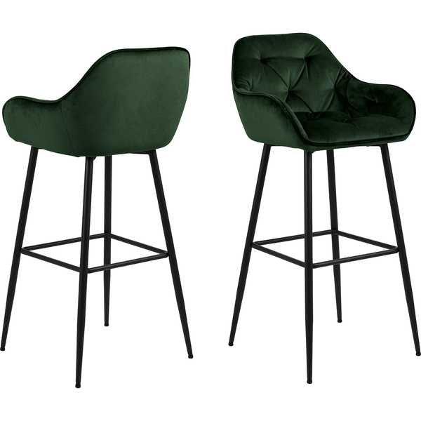 Image of Barhocker Shields VIC Stoff Waldgrün Schwarz Barhocker Shields VIC Stoff Waldgrün Schwarz