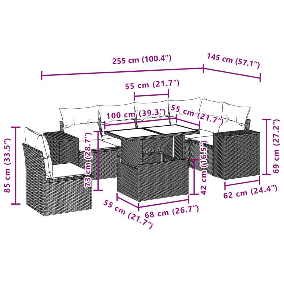 VidaXL Garten sofagarnitur poly-rattan  