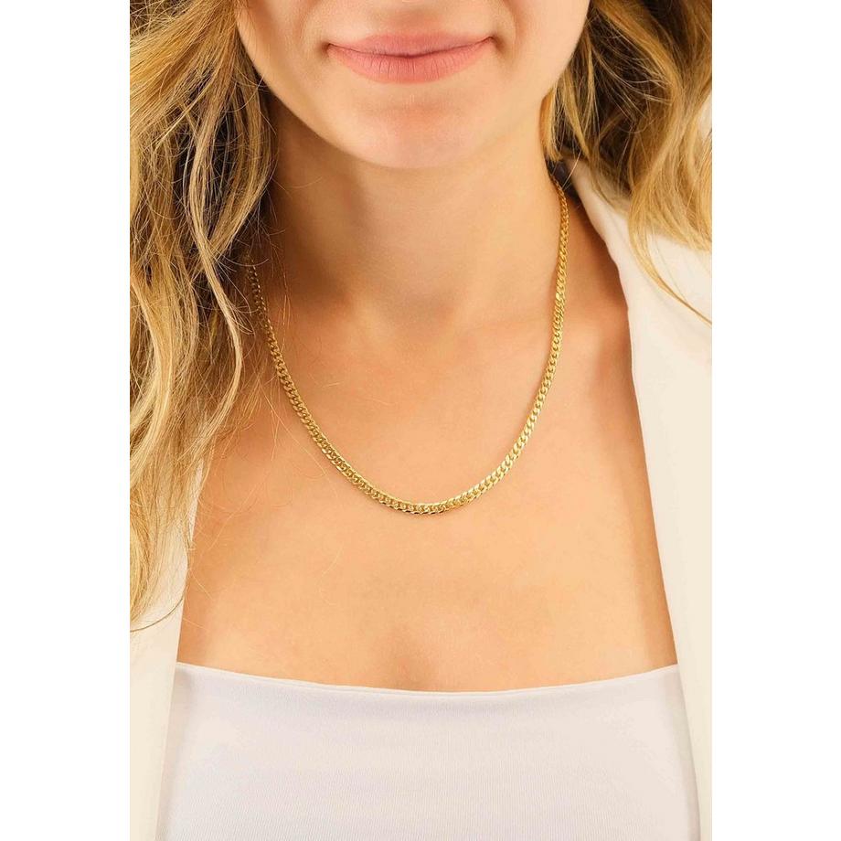 MUAU Schmuck  Collier Panzer Gelbgold 375, 4mm, 50cm 