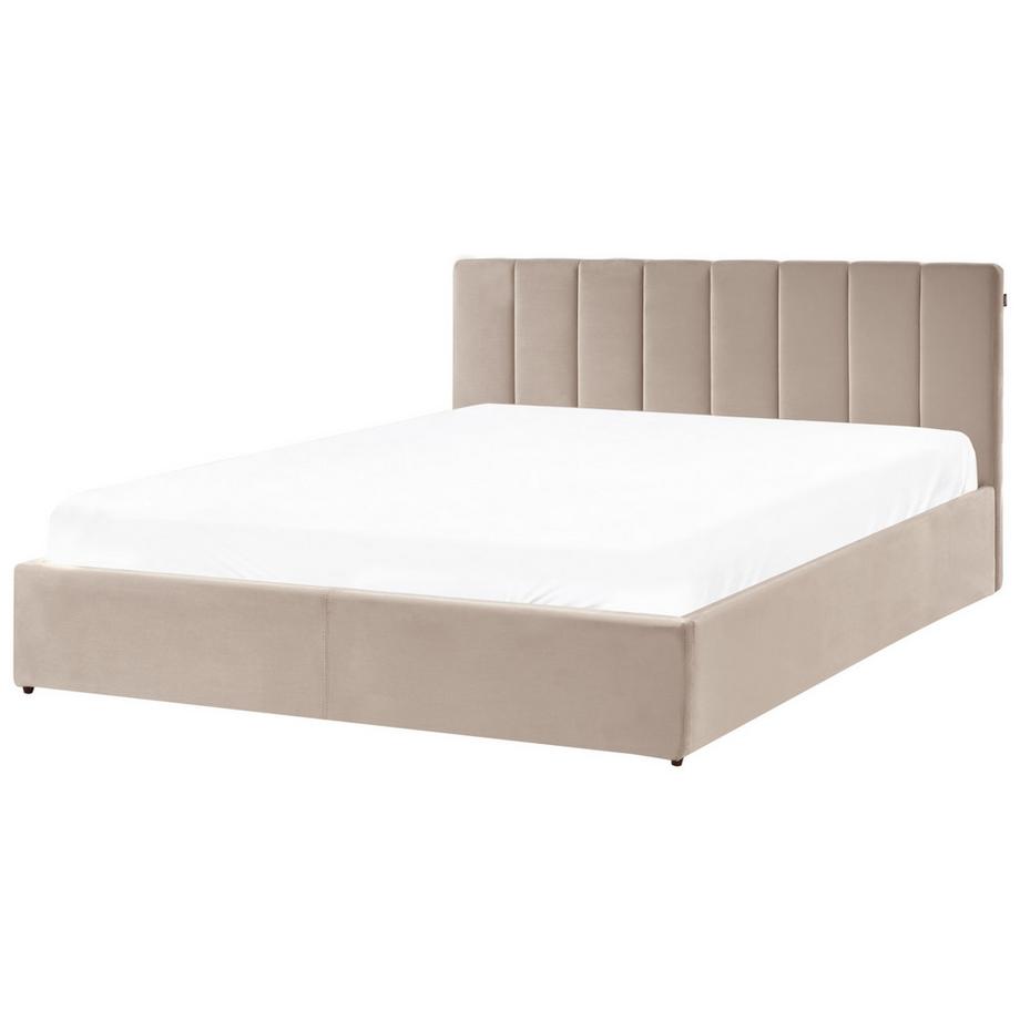 Beliani Letto contenitore en Velluto  DREUX  
